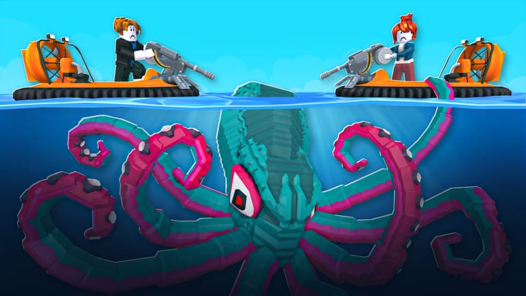 Fishing Wars Roblox screenshot of boats and ocean combat near the island base