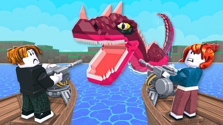 Fishing Wars Roblox screenshot of the aquarium dock and open ocean map